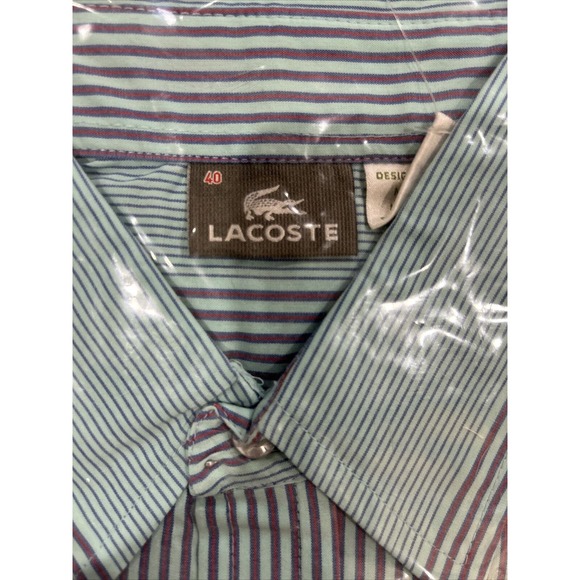 Lacoste Short Sleeve Button Down Men’s Dress Shirt With Pocket Size 40 NWT! - Picture 2 of 3
